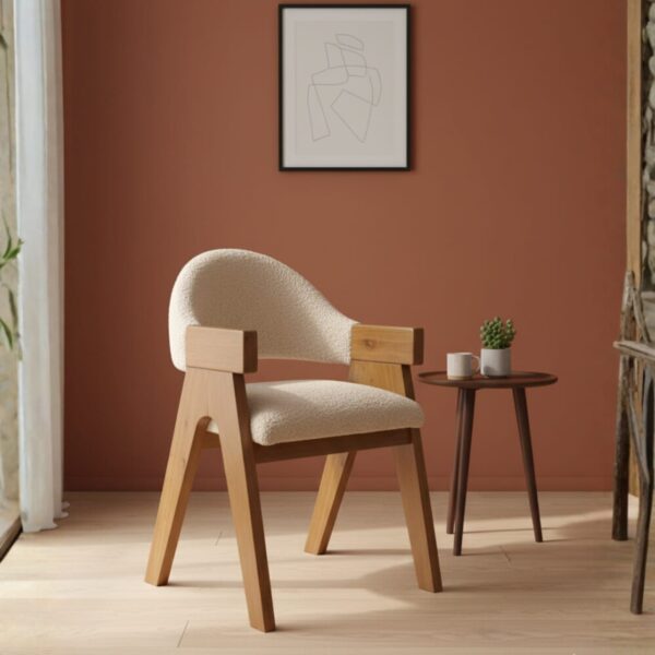 Premium Boucle Pair Chairs | Imported Pinewood & Molty Foam