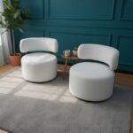 C Style Chair | Acacia Wood, High-Pressure Foam & Teddy Fabric ( Per Pair )