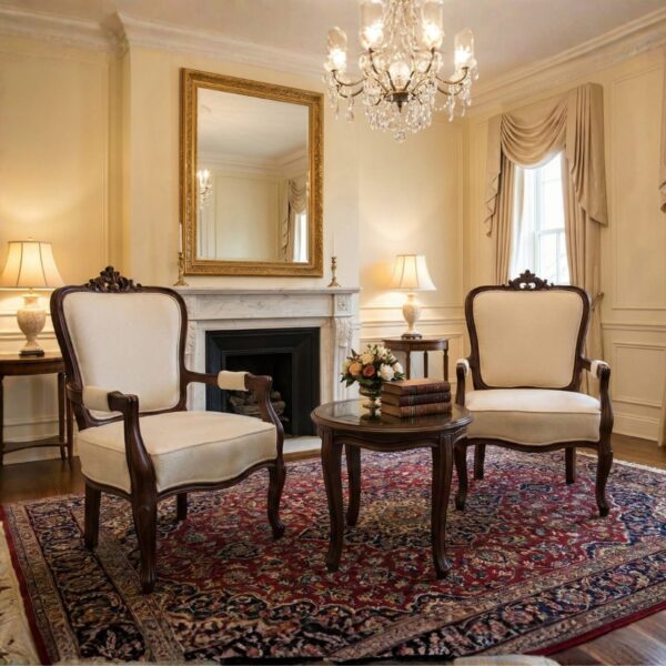 PAN Coffee Set | French Style Carving in Solid Sheesham Wood