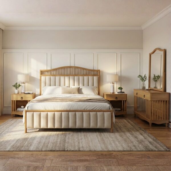 Elevate Your Sanctuary with the Aurora Latte 4-Piece Panel Bedroom Set