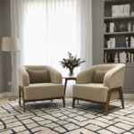 Tornado Bedroom Chair Pair Of 2 | Solid Acacia Wood & Plush Cushion