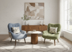 Hanner Armchair & Footstool | Solid Acacia Wood Comfort